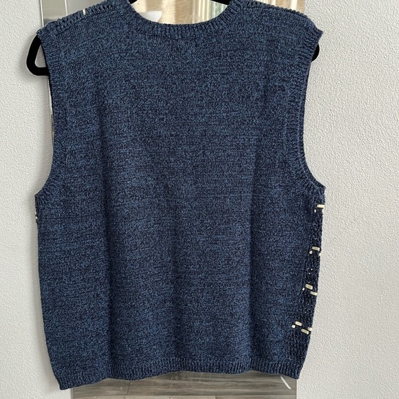 Vintage Koret Blue Knit Button Up Vest - Picture 7 of 7